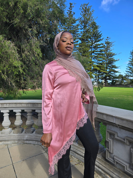 Satin Long lace top