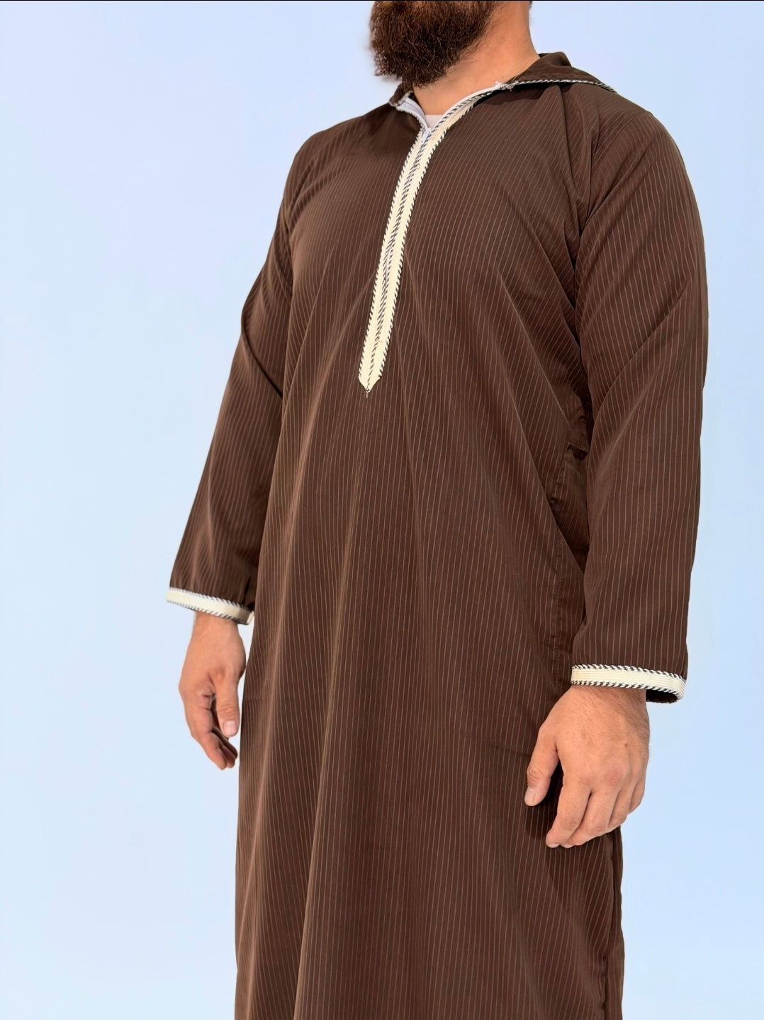Brown stripe thobe