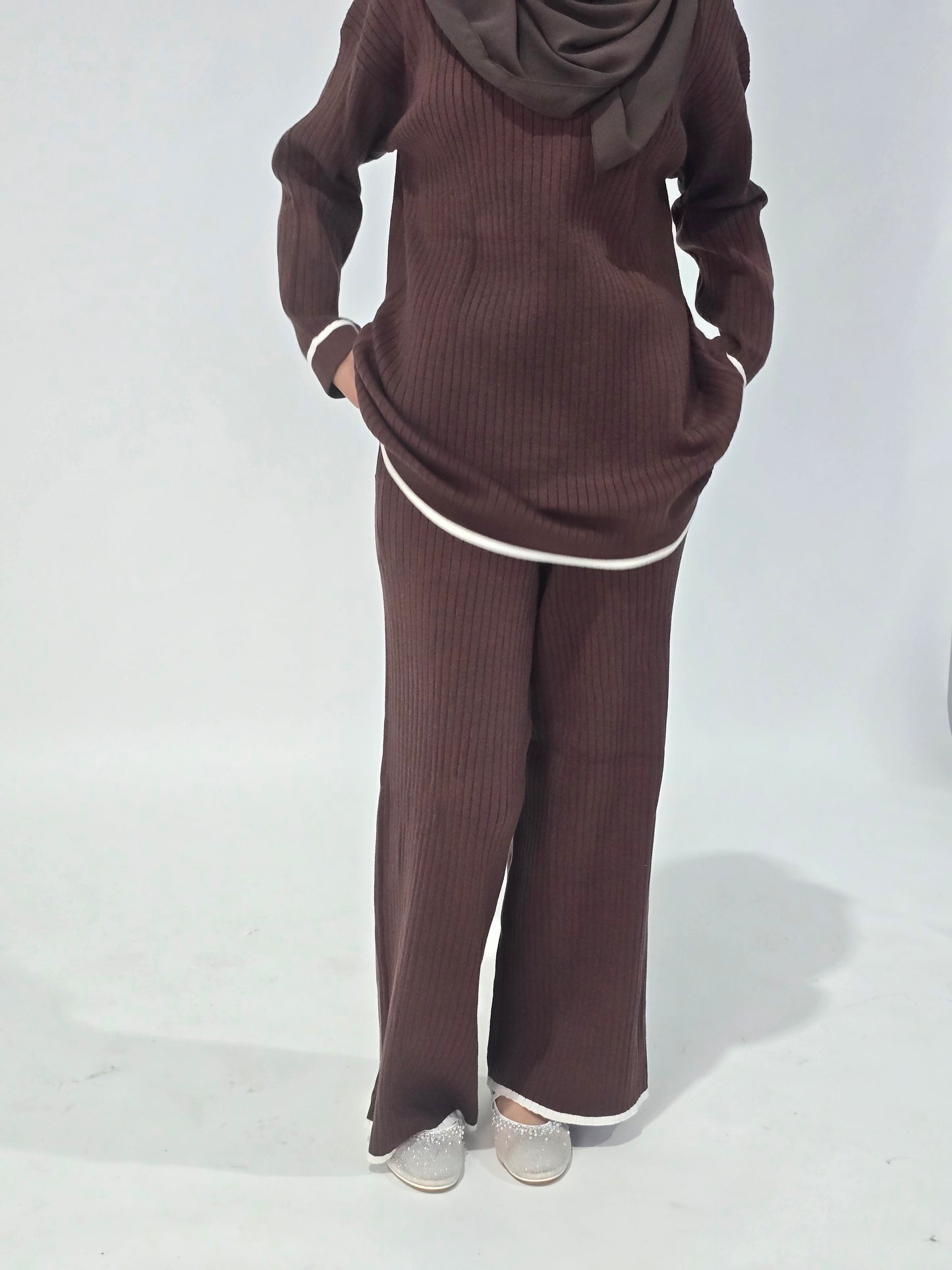 Knit Top and Pant - Brown