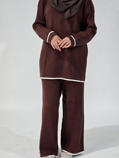 Knit Top and Pant - Brown