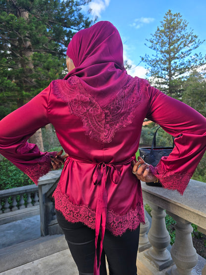 Satin lace tops
