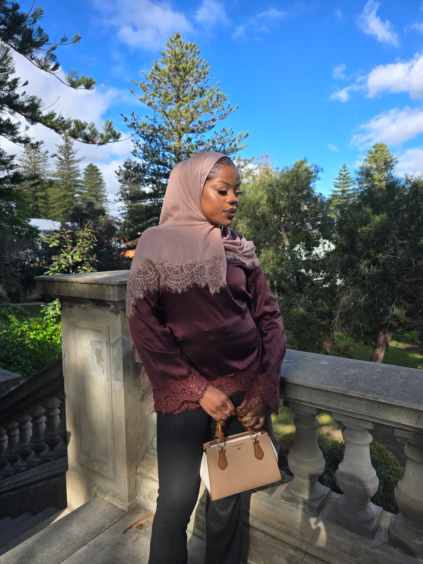 Modal Lace Hijab set