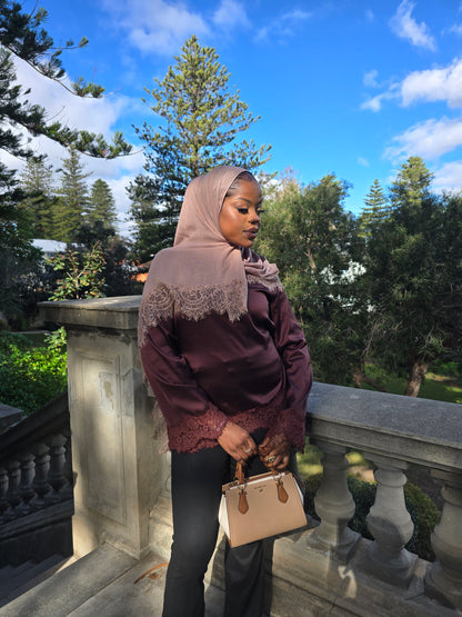 Modal Lace Hijab set