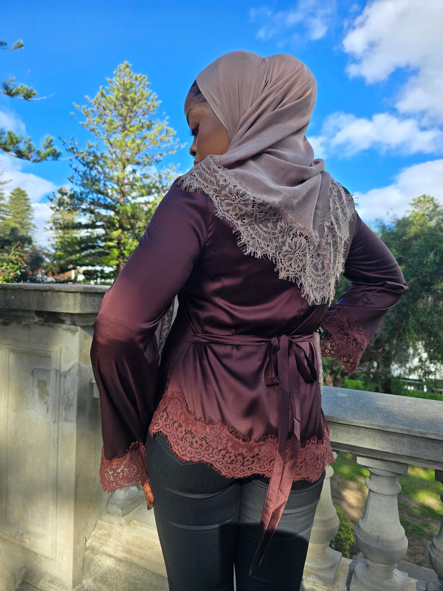 Satin lace tops