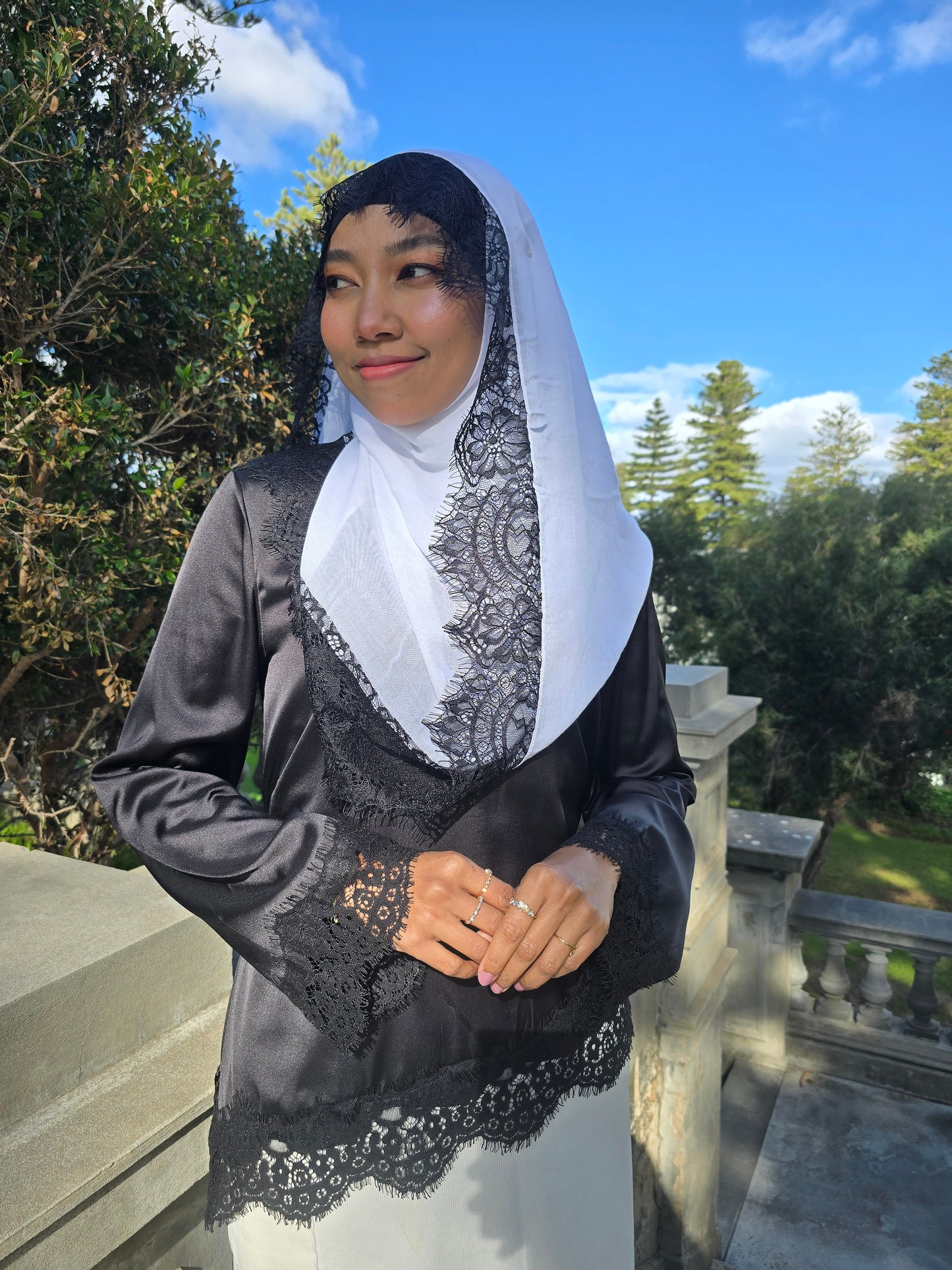 Modal Lace Hijab set