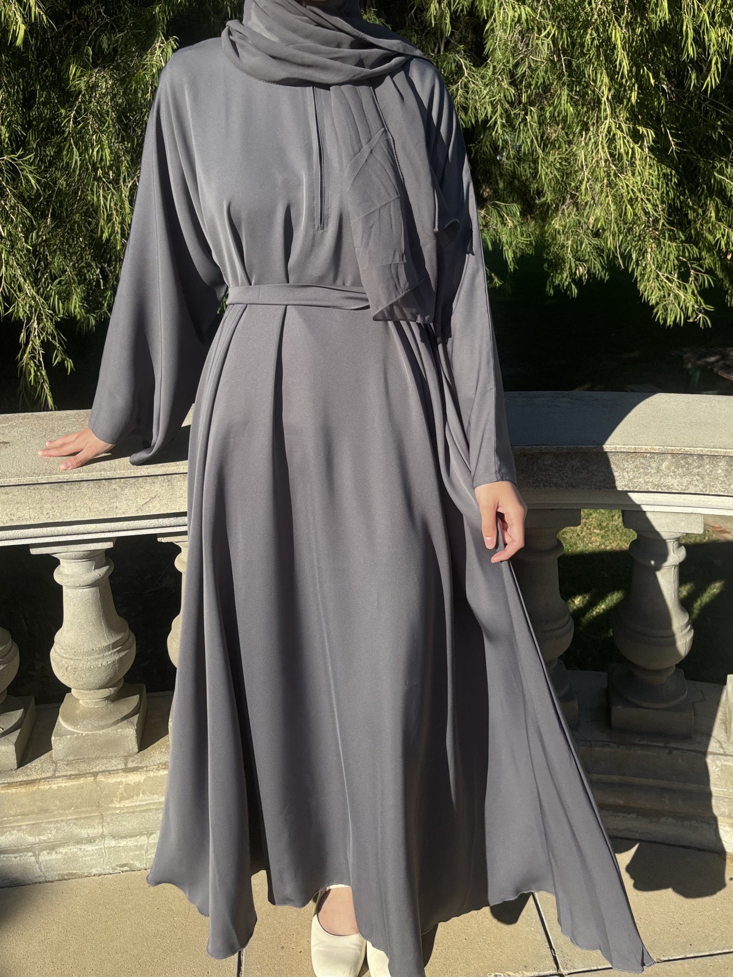 Grey Plain Abaya