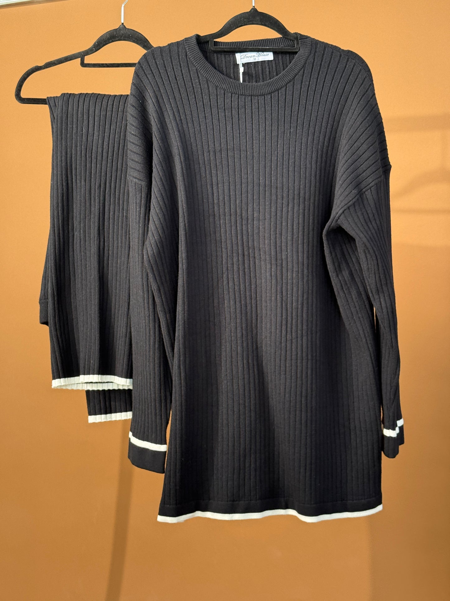 Knit Top and Pant - Black