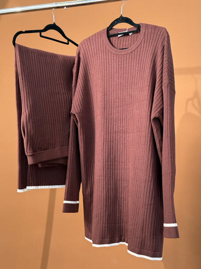 Knit Top and Pant - Brown