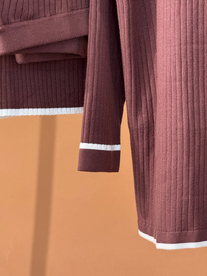Knit Top and Pant - Brown