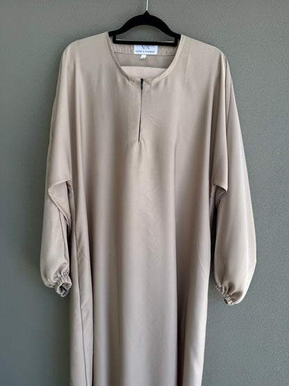 Beige Plain Abaya