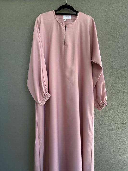 Pink Plain Abaya