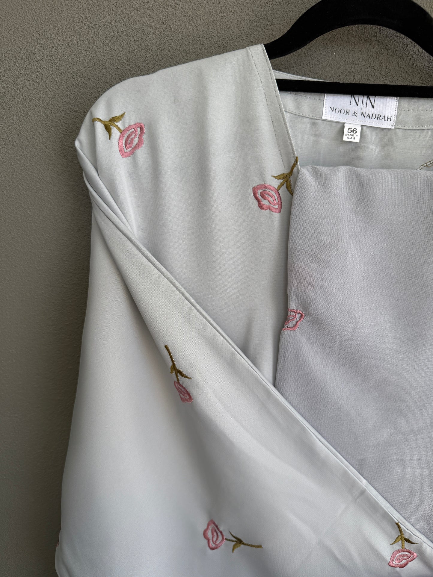 Grey Rose Abaya