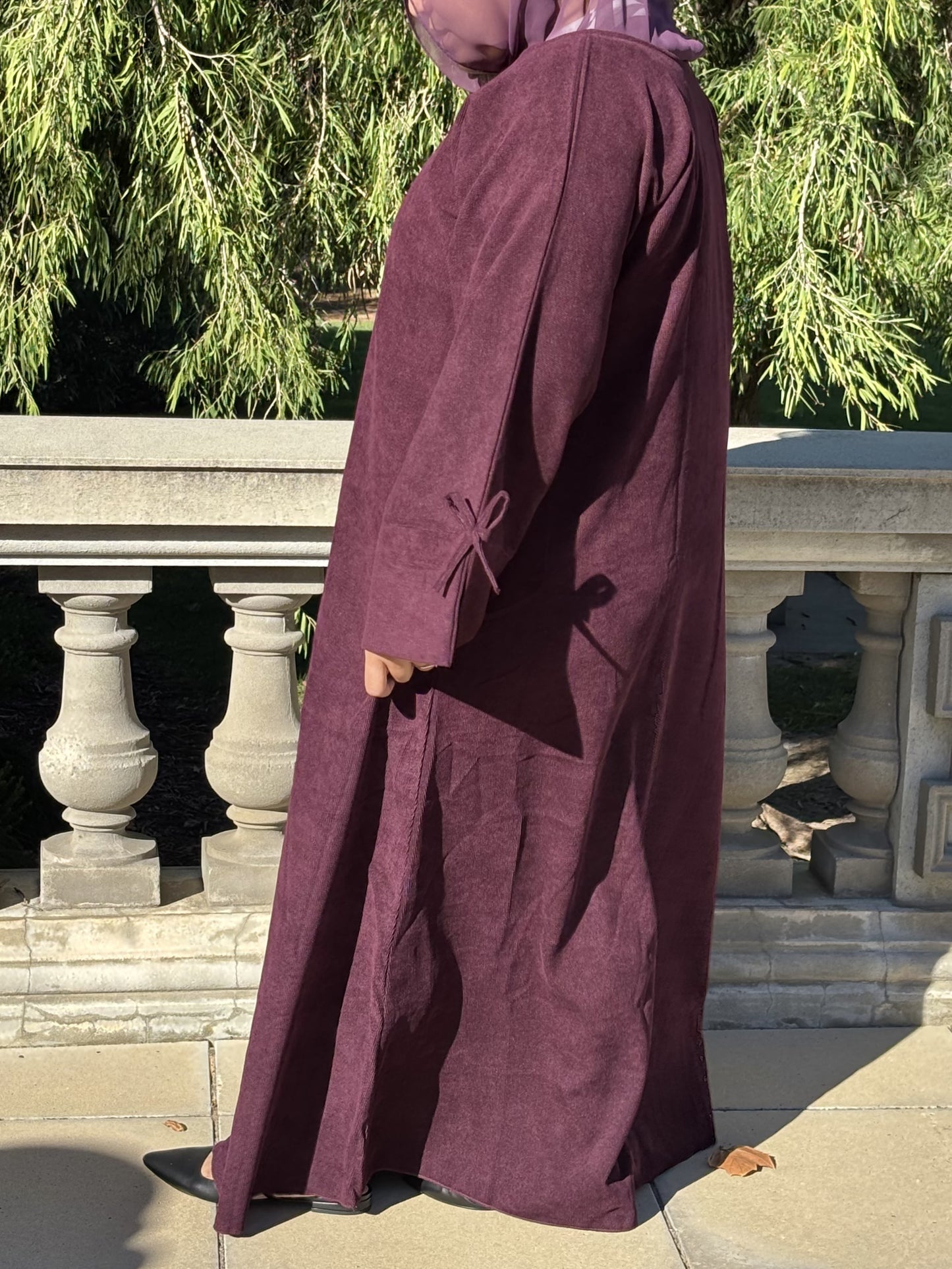 Corduroy Bow - Maroon