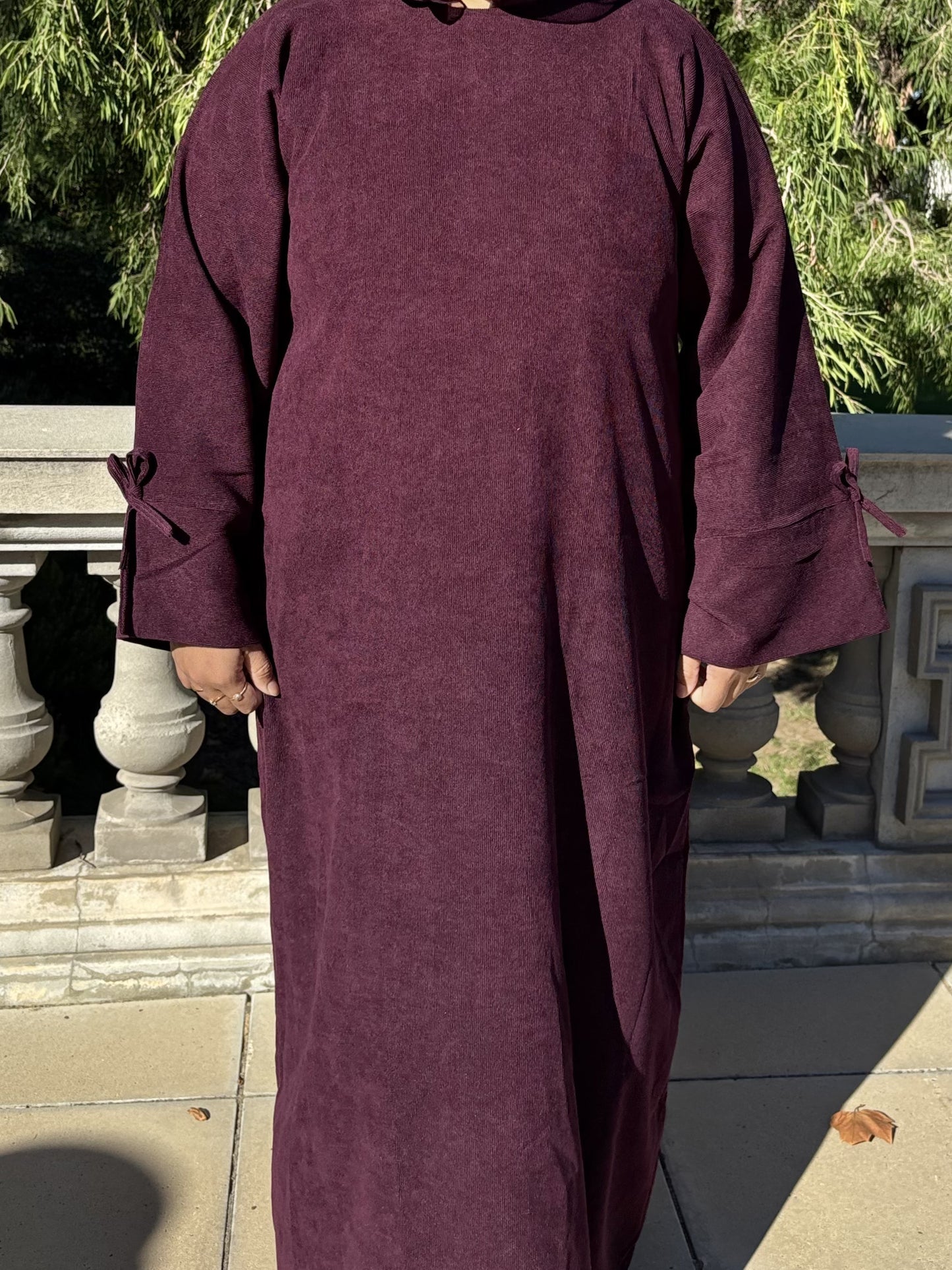 Corduroy Bow - Maroon