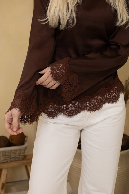 Satin lace tops