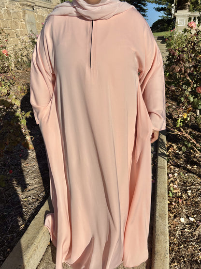 Pink Plain Abaya