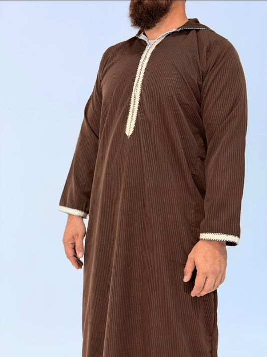 Brown Stripe Thobe