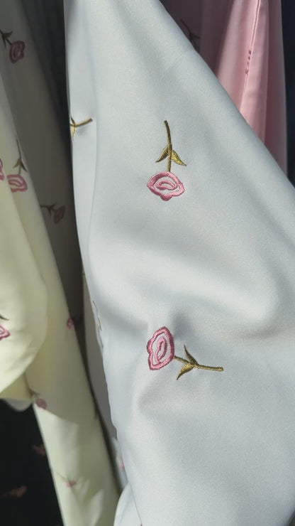 Grey Rose Abaya